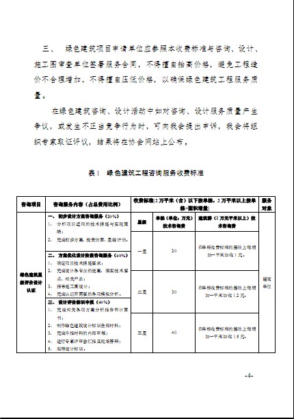 廣東省建筑節(jié)能協(xié)會關(guān)于發(fā)布《綠色建筑工程咨詢、設(shè)計及施工圖審查收費標(biāo)準(zhǔn)（試行）》的通知