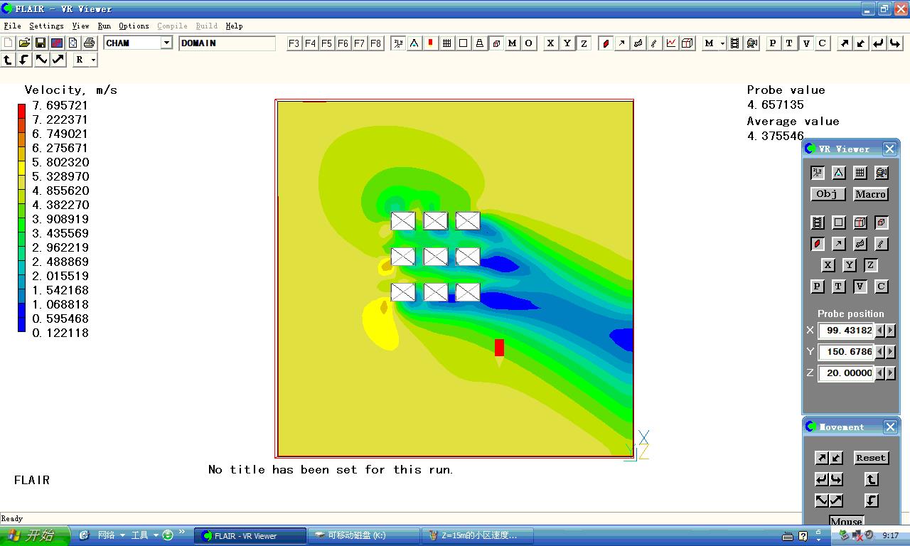 用Phoenics2009做的小區風環境模擬