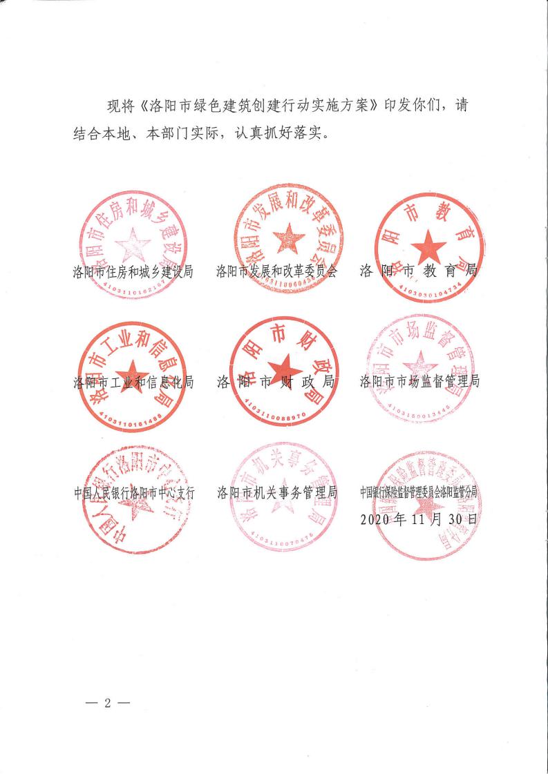 洛建【2020】73號關于印發(fā)洛陽市綠色建筑創(chuàng)建行動實施方案的通知