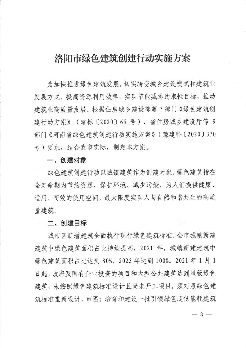 洛建【2020】73號關于印發(fā)洛陽市綠色建筑創(chuàng)建行動實施方案的通知
